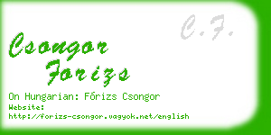 csongor forizs business card